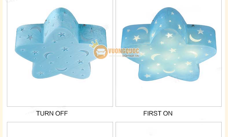 Đèn ốp trần trẻ em ngôi sao xanh uhs101-17